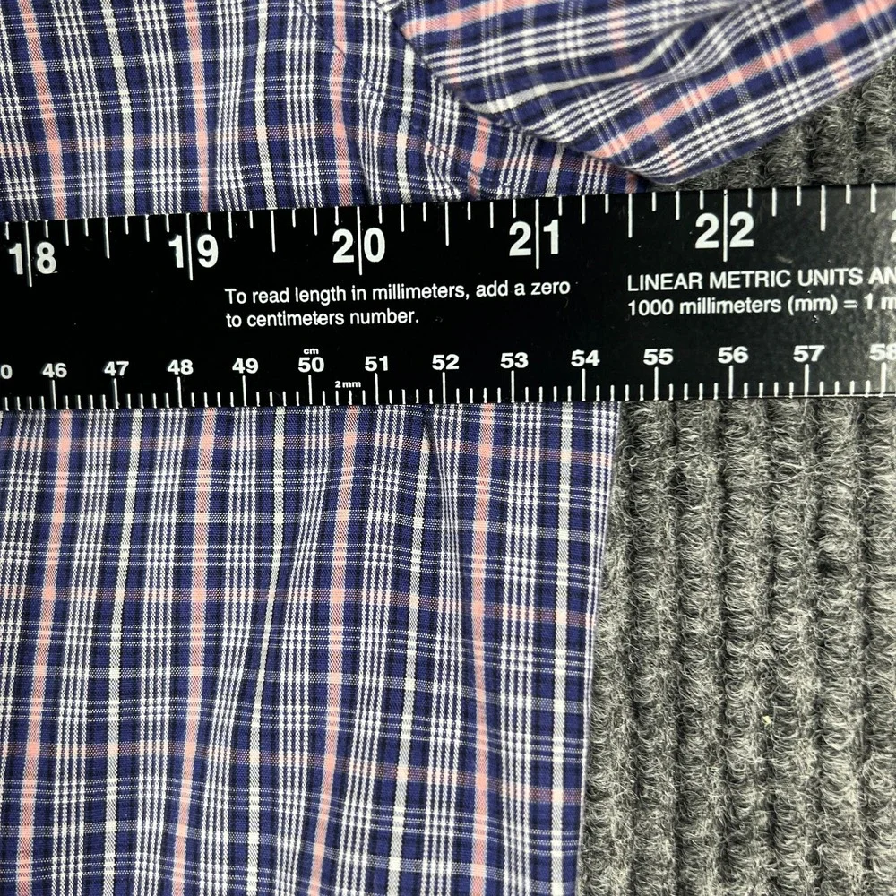 Banana Republic Shirt Mens Medium Blue Plaid Long Sleeve Button Up Classic Fit
